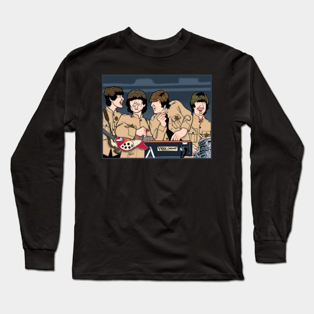 The Beatles at Shea Long Sleeve T-Shirt by Parisi Studios